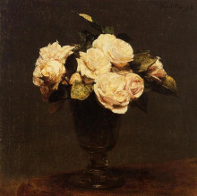 Репродукция картины "white roses" художника "фантен-латур анри"