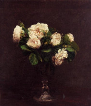 Копия картины "white roses" художника "фантен-латур анри"
