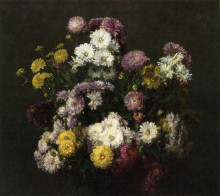 Репродукция картины "flowers, chrysanthemums" художника "фантен-латур анри"