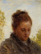 Копия картины "head of a young woman" художника "фантен-латур анри"