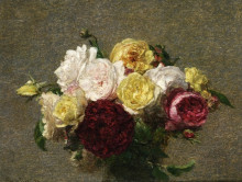 Репродукция картины "bouquet of roses" художника "фантен-латур анри"