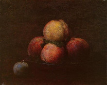 Картина "peaches and a plum" художника "фантен-латур анри"