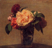 Репродукция картины "flowers in a vase" художника "фантен-латур анри"