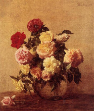 Картина "roses" художника "фантен-латур анри"