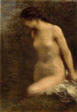 Репродукция картины "small brunette bather" художника "фантен-латур анри"
