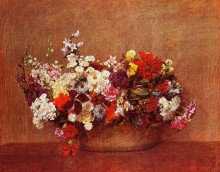 Копия картины "flowers in a bowl" художника "фантен-латур анри"