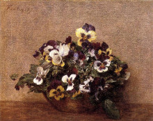 Копия картины "pansies" художника "фантен-латур анри"