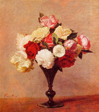 Копия картины "roses in a vase" художника "фантен-латур анри"