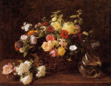 Картина "basket of flowers" художника "фантен-латур анри"