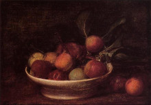Репродукция картины "plums and peaches" художника "фантен-латур анри"
