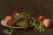 Репродукция картины "peaches and grapes" художника "фантен-латур анри"