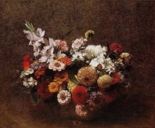 Репродукция картины "bouquet of flowers" художника "фантен-латур анри"