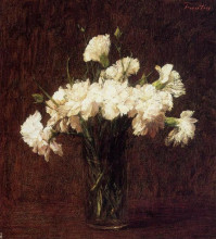 Репродукция картины "white carnations" художника "фантен-латур анри"
