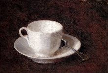 Репродукция картины "white cup and saucer" художника "фантен-латур анри"