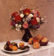 Копия картины "flowers and fruit" художника "фантен-латур анри"