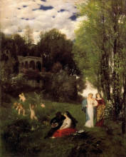 Копия картины "ideal spring landscape" художника "бёклин арнольд"
