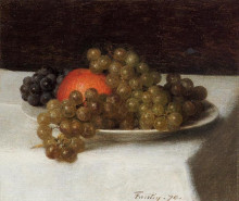 Репродукция картины "apples and grapes" художника "фантен-латур анри"