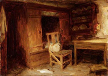 Репродукция картины "a scottish interior, the box bed" художника "фаркухарсон джозеф"