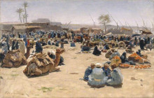 Репродукция картины "market on the nile" художника "фаркухарсон джозеф"