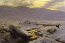 Копия картины "the weary waste of snow, forest of birse, aberdeenshire" художника "фаркухарсон джозеф"