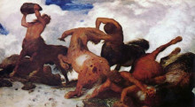 Репродукция картины "centaurs" художника "бёклин арнольд"