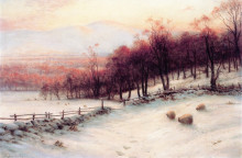 Картина "o&#39;er snow clad pastures, when the sky grew red" художника "фаркухарсон джозеф"