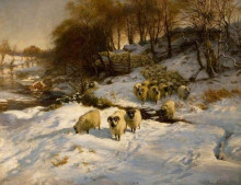 Картина "sheep in the snow" художника "фаркухарсон джозеф"