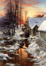 Картина "silence of the snow, bucket mill on the feugh, finzean" художника "фаркухарсон джозеф"