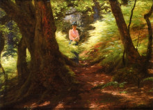 Репродукция картины "the forest path" художника "фаркухарсон джозеф"