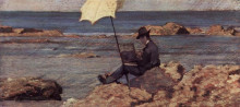 Картина "silvestro lega, nella pittura di riva al mare" художника "фаттори джованни"