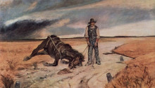 Копия картины "bauer mit zusammengebrochenem pferd" художника "фаттори джованни"