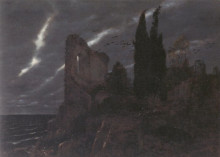 Копия картины "ruins by the sea" художника "бёклин арнольд"