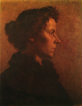 Репродукция картины "profile of a woman" художника "феррас де алмейда жуниор хосе"