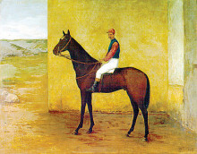 Репродукция картины "jockey and horse" художника "феррас де алмейда жуниор хосе"