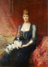 Копия картины "portrait of queen alexandra, when princess of wales, with facey" художника "филдес люк"
