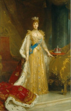 Копия картины "portrait of alexandra of denmark" художника "филдес люк"
