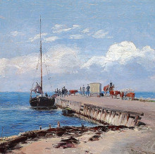 Репродукция картины "brakkebroen landing stage on saltholm" художника "филипсен теодор"