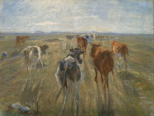 Репродукция картины "long shadows. cattle on the island of saltholm" художника "филипсен теодор"