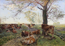 Репродукция картины "malkeplads ved dyrehaveg&#229;rd" художника "филипсен теодор"