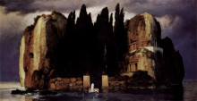 Копия картины "the isle of the dead" художника "бёклин арнольд"