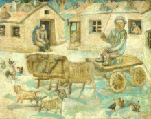 Копия картины "волы. сцена из жизни кочевников" художника "филонов павел"