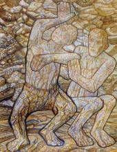 Репродукция картины "два человека" художника "филонов павел"