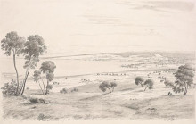 Репродукция картины "colac and part of the lake seen from robertson&#39;s hill east" художника "фон герард ойген"