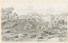 Репродукция картины "crater of mount eccles, west from mount napier" художника "фон герард ойген"