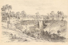 Репродукция картины "fall of the lallal creek, 112 feet high, branch of the moorobool near buninyong" художника "фон герард ойген"