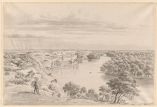 Репродукция картины "the river murray and its limestone cliffs three miles above moorundi, south view" художника "фон герард ойген"