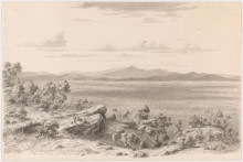 Картина "view of a part of the australian pyrenees, little mt cole and ararat, taken from the slopes of mt william" художника "фон герард ойген"