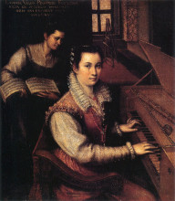 Копия картины "self-portrait at the clavichord with a servant" художника "фонтана лавиния"