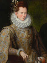 Репродукция картины "portrait of a lady of the court" художника "фонтана лавиния"