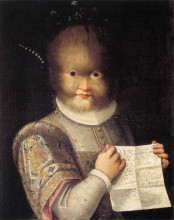 Репродукция картины "portrait of antonietta gonzalez" художника "фонтана лавиния"